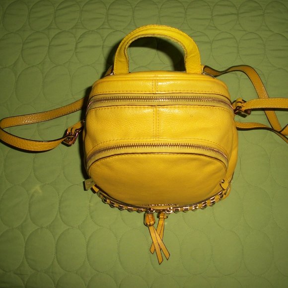 MICHAEL KORS RHEA MINI Yellow Leather Backpack main image 15